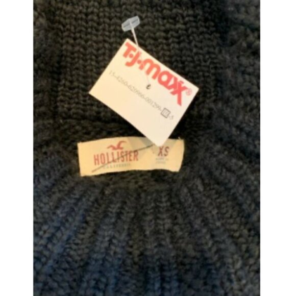 Hollister Abercrombie Wool Blend Mock Turtleneck Sweater XS Black Tribal #210D - Picture 5 of 9